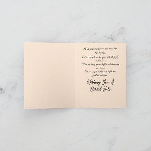 Blessed Yule Holiday Card Feestdagen Kaart (Binnen)