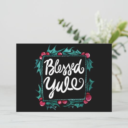 Blessed Yule Kaart (Staand voorkant)