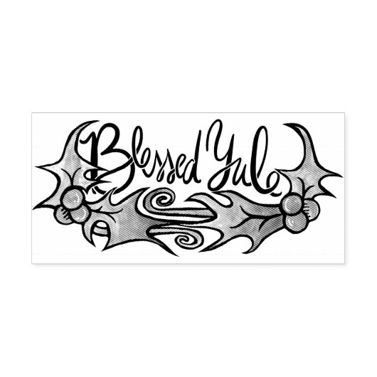Blessed Yule Rubber Stamp Zelfinktende Stempel (Design)