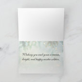 Blessed Yule Sledding Foxes Folded Holiday Card Feestdagen Kaart (Binnen)