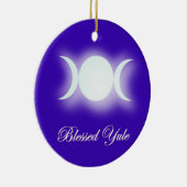 Blessed Yule (Triple Moon Goddess) Keramisch Ornament (Rechts)