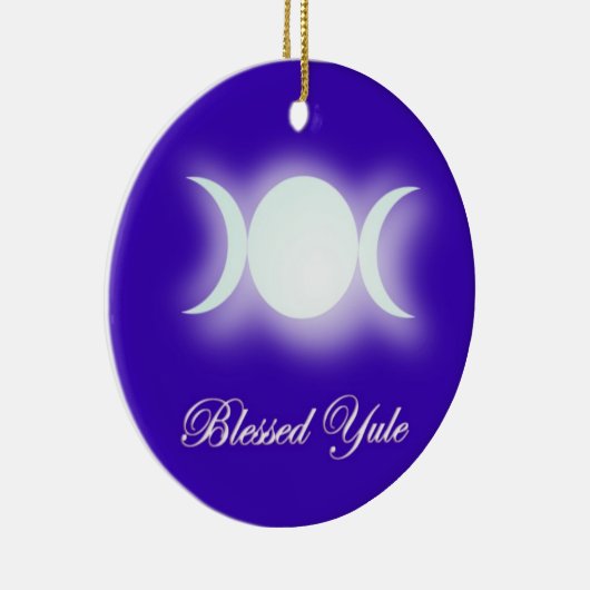 Blessed Yule (Triple Moon Goddess) Keramisch Ornament (Rechts)