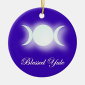 Blessed Yule (Triple Moon Goddess) Keramisch Ornament (Voorkant)