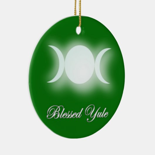 Blessed Yule (Triple Moon Goddess) Keramisch Ornament (Rechts)