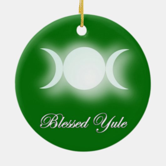 Blessed Yule (Triple Moon Goddess) Keramisch Ornament (Achterkant)