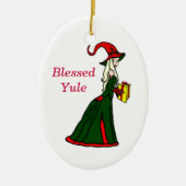 Blessed Yule Winter Witch Ornament (Voorkant)