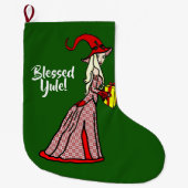 Blessed Yule Witch Grote Kerstsok (Voorkant)