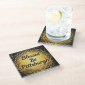BlessedBePittsburgh Glazen Onderzetter (Schuin)