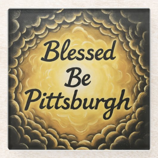 BlessedBePittsburgh Glazen Onderzetter (Voorkant)