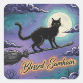 BlessedSamhainCat Vierkante Sticker (Voorkant)