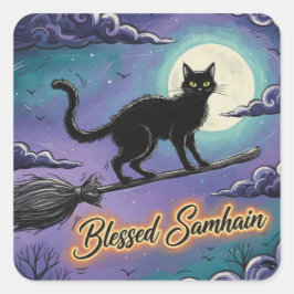 BlessedSamhainCat Vierkante Sticker