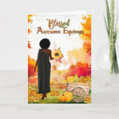 Blessenaar Equinox Herfst Trees Mabon Greeting Kaart (Voorkant)