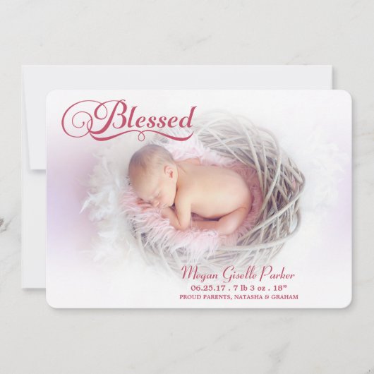 Blessenaar Foto Girl Announcement Soft Overlay Aankondiging (Voorkant)