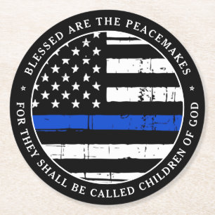 Blessenaar is de politiepartij voor vredeshandhave ronde kartonnen onderzetter