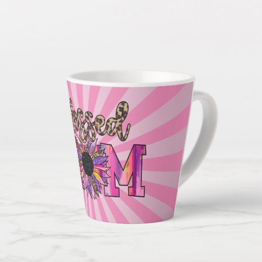 Blessenroze mam Floral Modern Latte Mok (Rechterhoek)