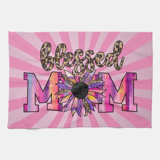 Blessenroze mam Floral Modern Theedoek (Horizontaal)