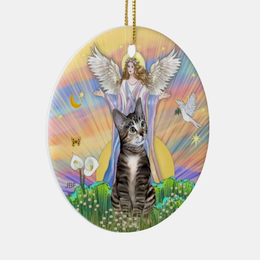 Blessing - BrownTabby Cat 2 Keramisch Ornament (Rechts)