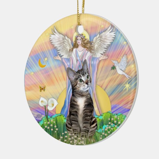 Blessing - BrownTabby Cat 2 Keramisch Ornament (Links)