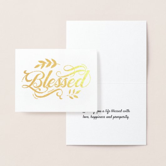Blessing Kaart Minimal Elegant Gold Folie (Display)