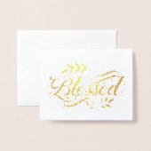 Blessing Kaart Minimal Elegant Gold Folie (Voorkant met envelop)