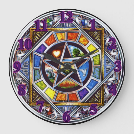 Blessing of Elements Wall Clock Grote Klok (Voorkant)