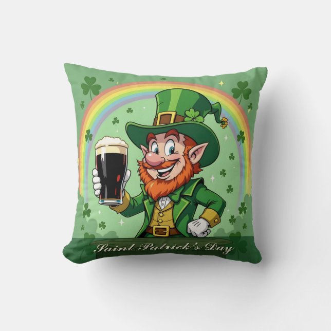 Blessing van de Leprechaun onder de Regenboog Kussen (Voorkant)