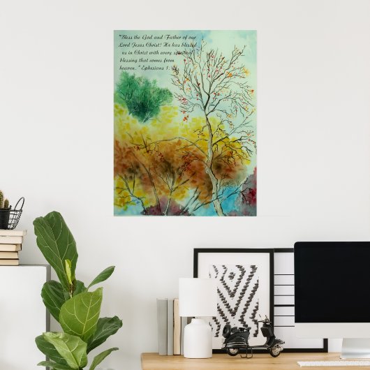 Blessings Autumn Waterverf Poster (Thuiskantoor)