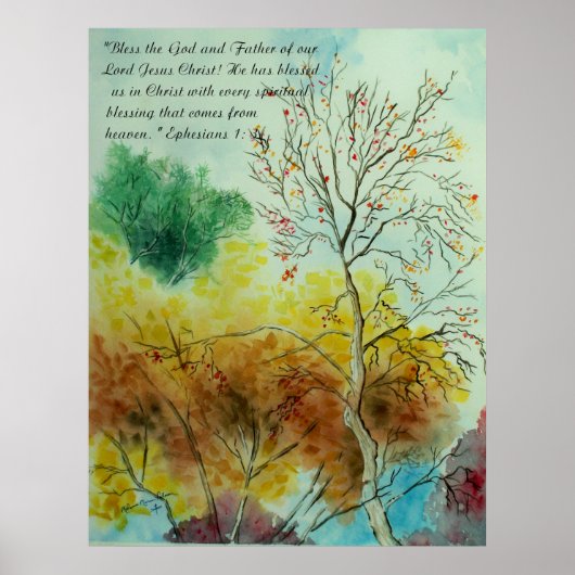Blessings Autumn Waterverf Poster (Voorkant)