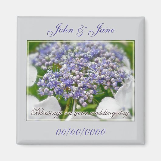 Blessings Blue Lace Hydrangea Magneet (Voorkant)