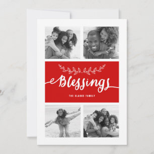 Blessings Collage Holiday Photo Card Feestdagenkaart