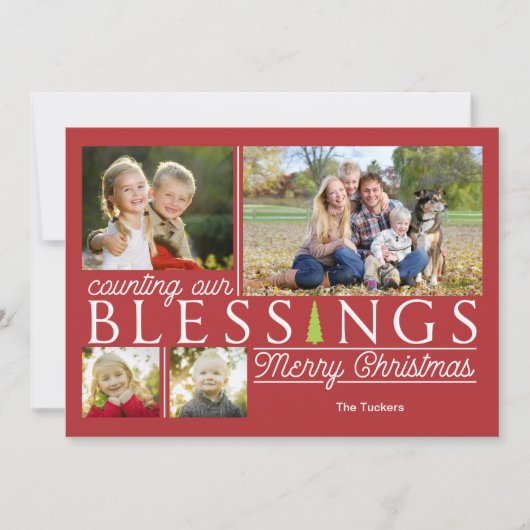 Blessings Collage kerstfotokaart Feestdagenkaart (Voorkant)
