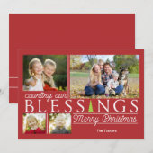 Blessings Collage kerstfotokaart Feestdagenkaart (Voorkant / Achterkant)