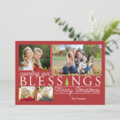 Blessings Collage kerstfotokaart Feestdagenkaart (Staand voorkant)