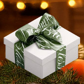 Blessings Festive Green White Satijnen Lint