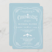 Blessings for Baby Boy Christening Uitnodiging (Voorkant / Achterkant)