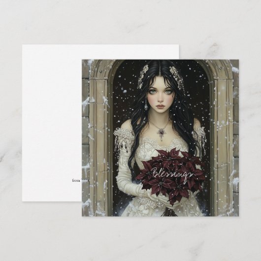 Blessings Gothic Beauty Christmas Kaart (Voorkant / Achterkant)
