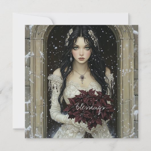 Blessings Gothic Beauty Christmas Kaart (Voorkant)