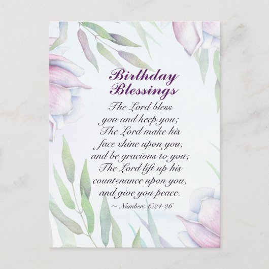 Blessings Numbers 6:24-26 Lord's Blessing Briefkaart (Voorkant)