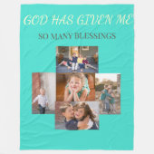 Blessings of Family Collage Tribute Fleece Deken (Voorkant)