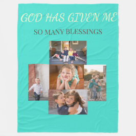 Blessings of Family Collage Tribute Fleece Deken