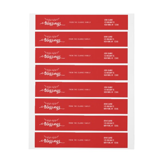 Blessings Red en White | Vakantielabel (Vel)