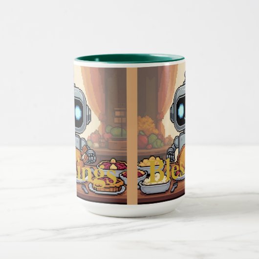 Blessings Robot Thanksgiving Dinner Mok (Midden)