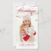 Blessings Script Religieuze kerstcadeaufoto Feestdagenkaart (Voorkant)