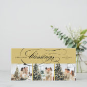Blessings Script Religieuze kerstcadeaufoto Feestdagenkaart (Staand voorkant)