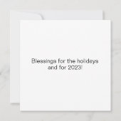 BLESSINGS White en Floral Letters Holiday Kaart (Achterkant)