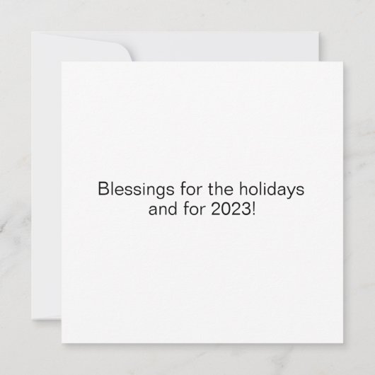 BLESSINGS White en Floral Letters Holiday Kaart (Achterkant)