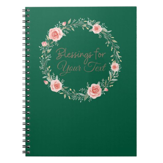 Blessings Wreath Custom Name Christelijk Notitieboek (Voorkant)