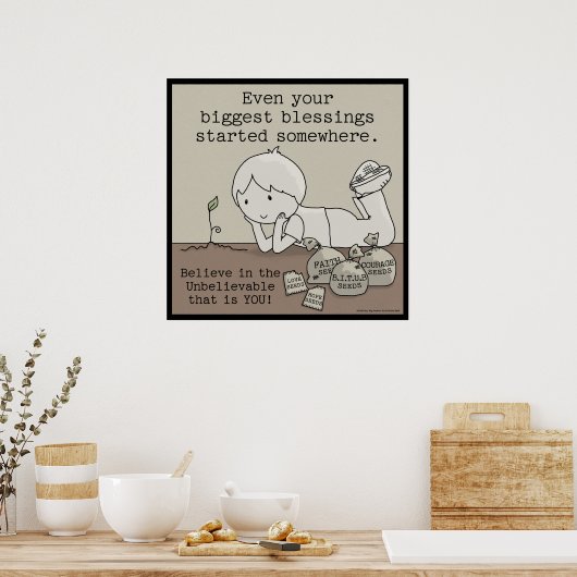 Blessings zijn ergens begonnen poster (Keuken)