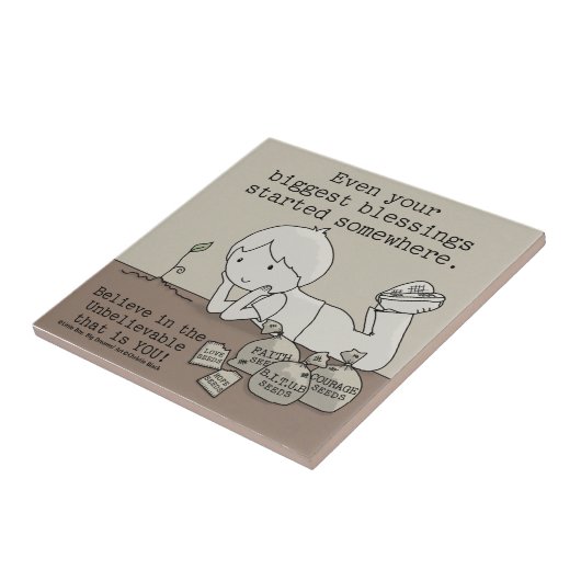 Blessings zijn ergens begonnen tegeltje (Zijkant)