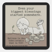 Blessings zijn ergens begonnen vierkante sticker (Voorkant)